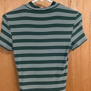 Green and white American eagle striped shirt